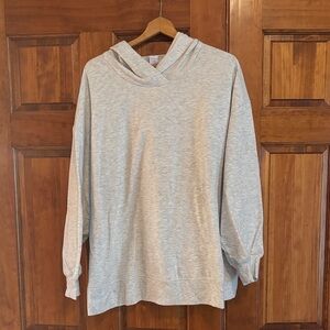 Livi Active Heather Gray Crossover Hooded Pullover
